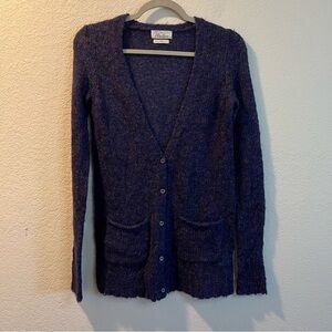 Women’s Wallace purple blue mohair wool blend cardigan sweater size XS